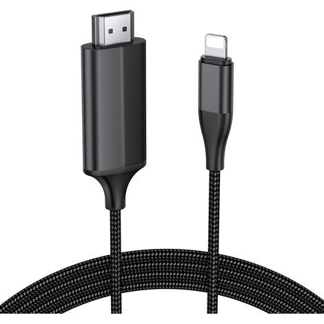 HDMI Cable, 1080p Video Connector, 2m Digital Adapter, For iPhone iPad TV Projector (1/5)