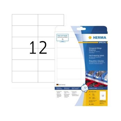 HERMA Etik. strapazierf. A4 weiß 97x42,3   mm Folie  300 St. (4692) (1/5)