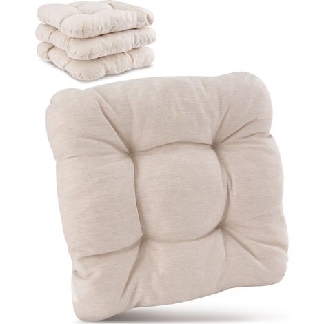 Lot de 4 coussins de chaise Premium Nature HighLux SK, 40x40x8cm