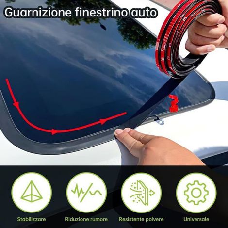 Joint Caoutchouc Pare-brise Voiture 3.8m, Auto-adhésif Universel, Protection Gardien Avant Arrière (1/5)
