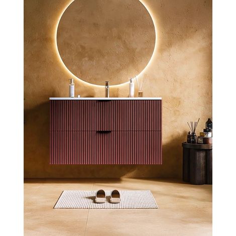 Exagonshop Mobile bagno cannettato 82x47 ruggine opaco lavabo in (1/5)
