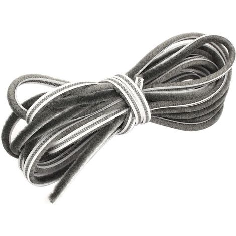 Fenêtre Porte Coupe-froid Brosse à Calfeutrer Bande Étanchéité 7mm x 6mm x 16.4 Pieds Gris (1/4)