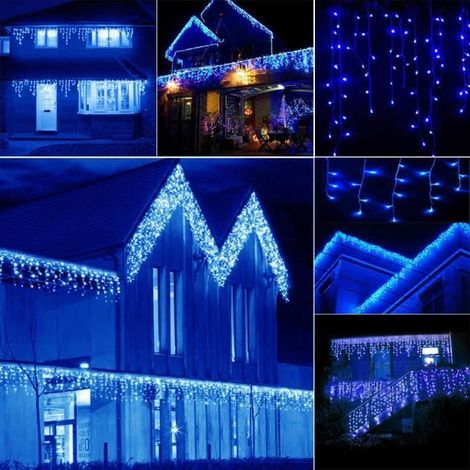 30M 300LED Guirlande lumineuse d'extérieur et d'intérieur Chaîne de noël fée lumière décoration de mariage de fête Noël - bleu (1/4)