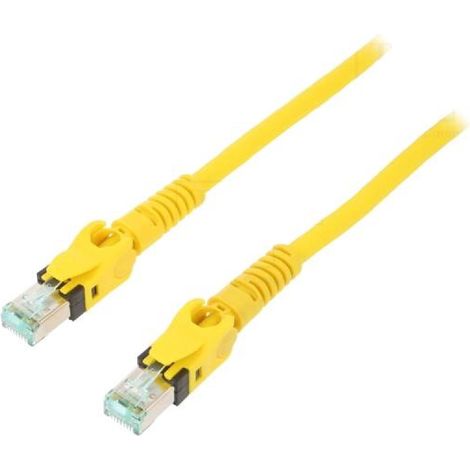 Cable reseau RJ45 male S-FTP Cat 6a jaune - 2m