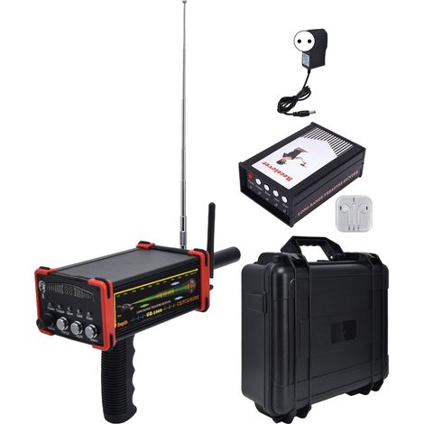 Détecteur de métaux souterrain 1000m scanner trésor or argent cuivre 100‑240V prise UE cadre rouge (1/5)