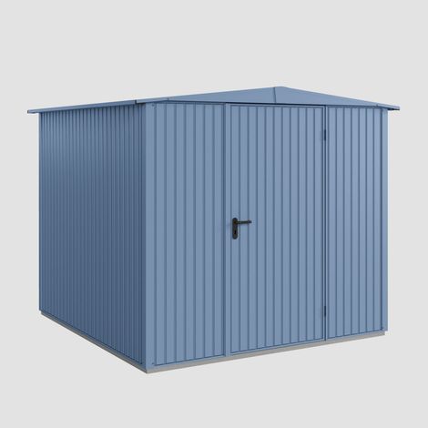 Hörmann Ecostar Metall-Gerätehaus Trend mit Satteldach Typ 2, 259 x 248 cm, taubenblau, 5,7 m², 1-flüglige Tür