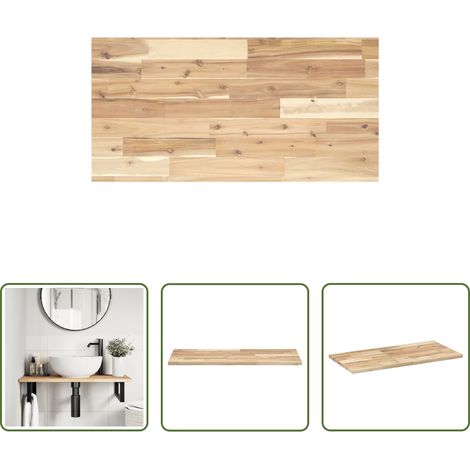 vidaXL Bois d'acacia - Dessus de meuble de salle de bain non traité bois d'acacia (1/5)