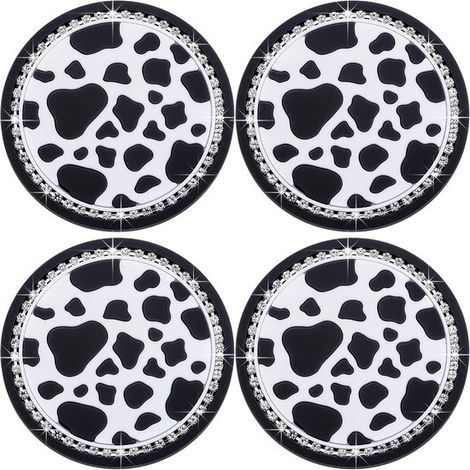 Dessous de verre voiture - 4 pièces - Dessous de verre porte-boissons voiture - silicone - Antidérapant - Dessous de verre voiture - Insert pour porte-gobelet - Coaster voiture - Pour intérieurs de vo (1/5)