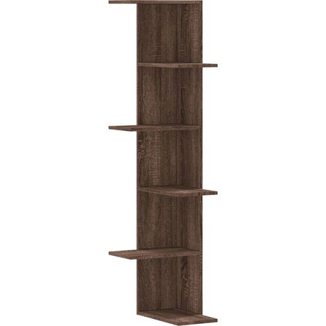 Maison Exclusive - Wand-Eckregal Braun Eichen-Optik 36,5x36,5x140