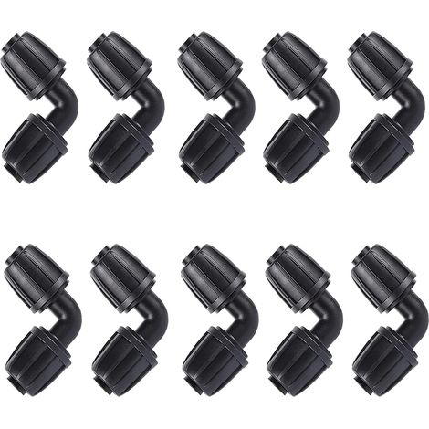 10x Adaptateur Coude d'Irrigation Goutte, 16mm Tuyau d'Arrosage Coude Connecteur Universel Coude Joint de Accessoires d'Irrigation Agricole (1/5)