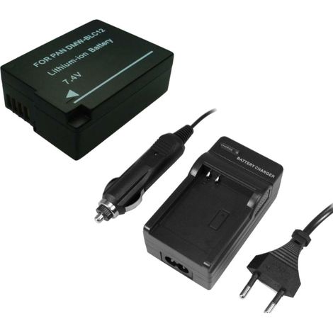 Trade-Shop 2in1 Set: Li-Ion Akku 1250mAh + Ladegerät mit KFZ Adapter kompatibel mit Panasonic Lumix DMC-FZ1000 II DMC-G70 DMC-FZ300 DMC-G7 DMC-G70H