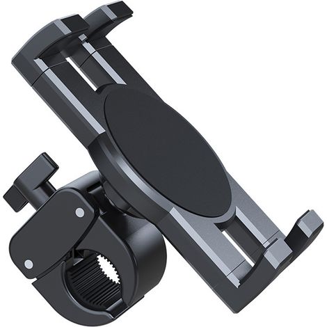Support Téléphone Vélo - Anti-Choc Silicone - Guidon 20-30mm - Rotation 360 Degrés - Noir (1/5)