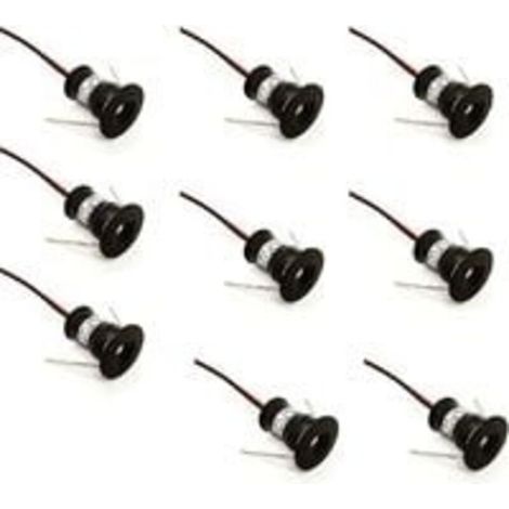 Schwarzes Set mit 9 Mini-LED-Einbaustrahlern (12 V, 1 W) für Küche, Treppenhaus, Kleiderschrank, Flur, DIY-Beleuchtung, warmweiß, kaltweiß, Schaufenster, Schränke, niedrige Decken, IP65, 3000 K (120°,