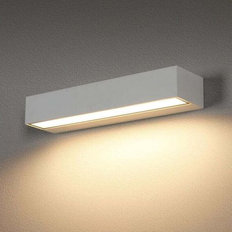 COMELY Applique Murale Exterieur LED 16W, Etanche IP65 Luminaire Mural Exterieur Moderne, 3000K Blanc Chaud Applique Murale Blanche Exterieur 30CM (1/5)