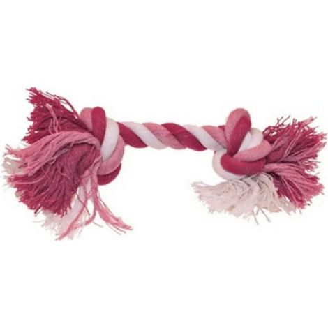 Jouet en Corde pour Chiens Rose 2 Nœuds 15 cm