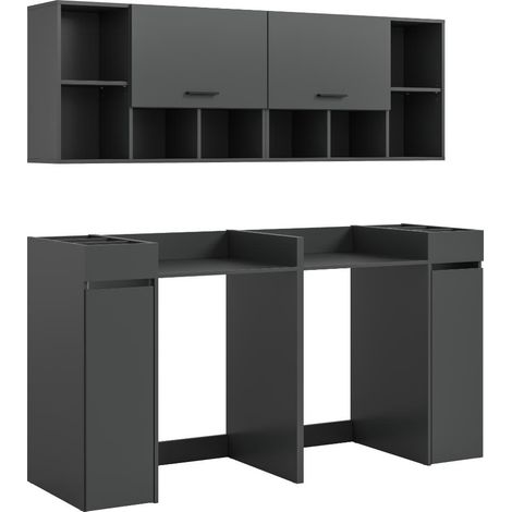 Free Waschmaschinenschrank 2 Klappentüren, 2 Schubladen Anthrazit.