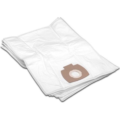 5x sacs compatible avec Makita 446L, VC2010L, VC2021L, VC2511, VC2512L, VC3011L aspirateur - microfibres non tissées, blanc (1/4)