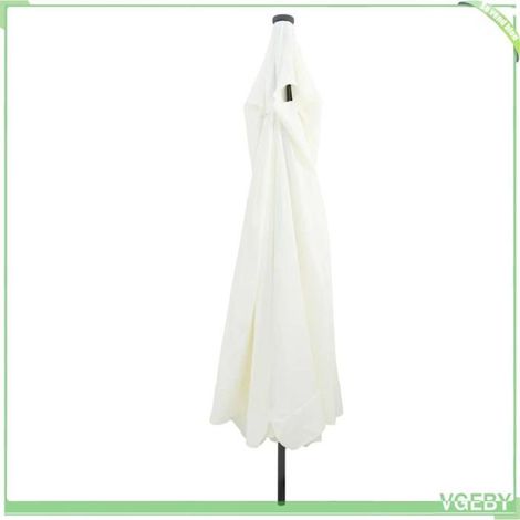Parasol de jardin - FAFEICY - 42003644 - Sable et anthracite - 395x395x245 cm - Bandes LED intégrées (1/5)