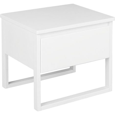Comodino in Legno di Pino Bianco con Cassetto 41 x 50 cm Giulia