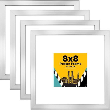 Bilderrahmen 20x20 cm 4er-Set, Holz-Verbund, Silber, Wand & Tisch (1/5)