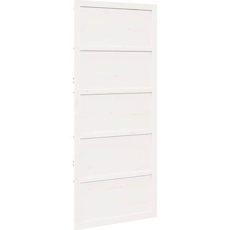 Puerta de Granero Blanco 80 x 208 cm Madera maciza de Pino vidaXL (1/5)
