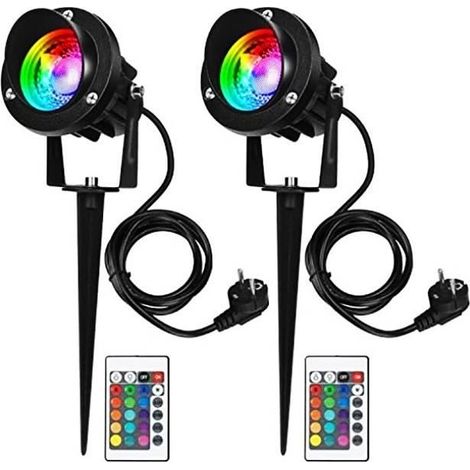 (Schwarz) 10W RGB LED-Außenstrahler - Gartenbeleuchtung - IP65 - Schwarz - Hohe Helligkeit - Geringer Stromverbrauch (1/4)
