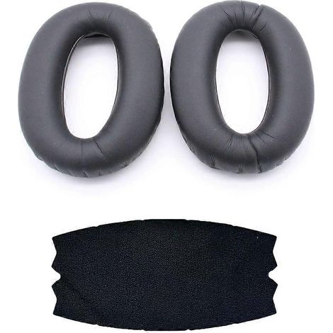 Coussinets d'oreille et arceau pour casque SONY WH-1000XM2, oreillettes de rechange en mousse souple noire (1/5)