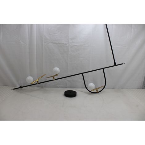 [GEBRAUCHT] B-Ware Artemide Pendelleuchte Hängelampe Yanzi Led Schwarz Messing Weiß Glas Dimmbar
