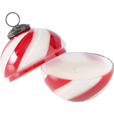 Bougie en verre en forme de boule SUGIS, hauteur 10 cm.