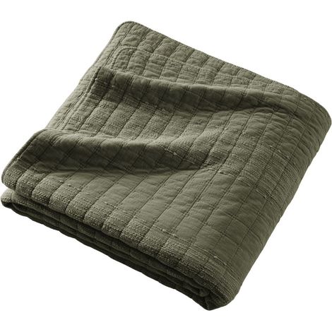 Couvre-lit 240x260cm en coton jacquard coloris romarin - ZALYA