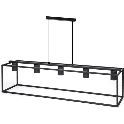 Lampadario da soffitto Piped Nero opaco 5 x E27 Aigostar