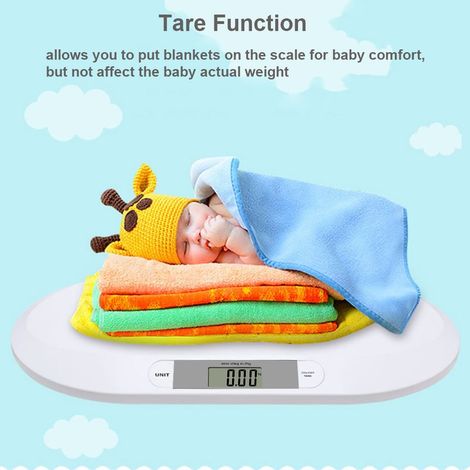 Pèse-bébé numérique, pour peser jusqu'à 20 kg/44 lb, nouveau-né, écran LCD, 2 modes (kg/lb) précis (1/5)