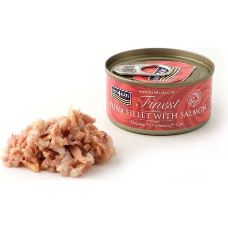 Fish4Cats - Filets de thon au saumon - Nourriture humide pour chats 70 g