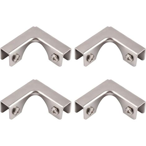 Connecteur en acier laminé à froid 4 x 2 voies pour la fixation ou la fabrication d'une vitrine en verre de protection contre le vent pour aquarium de 6 à 10 mm d'épaisseur (1/5)