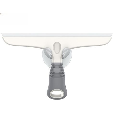 Blanc et Gris，Raclette Vitre Silicone avec Support Ventouse, Raclette Vitre Professionnel pour PareBrise de Voiture, Fenêtre, Porte de Douche, Salle de Bain