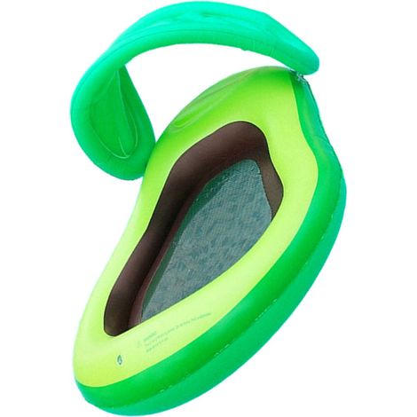 Fauteuil gonflable de piscine en PVC en forme d'avocat avec filet pare-soleil pour piscine et loisirs aquatiques (1/4)