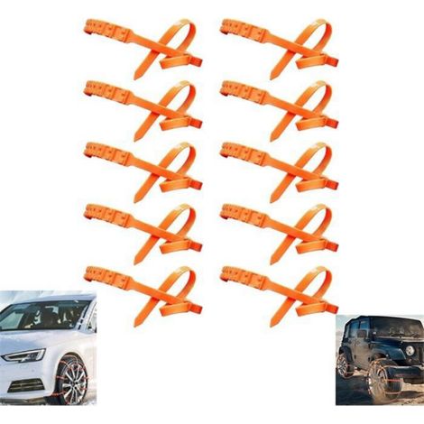 CHAINE NEIGE,Chaînes De Roue Antidérapantes, Sangles De Sécurité Routière D'hiver Robustes Pour Berline SUV Camion 10 CHAINE NEIGE (1/5)