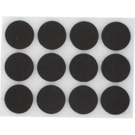 Filzgleiter braun, rund, selbstklebend, Ø 22 mm, 12 Stück