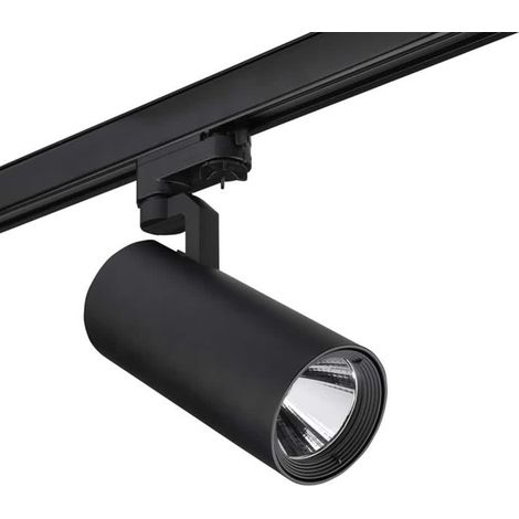 LedsC4 Mini - Spot sur Rail LED 19.1W et 1723lm avec Blanc Neutre 4000K. Diamètre 8cm. Structure en Aluminium. Coloris Noir