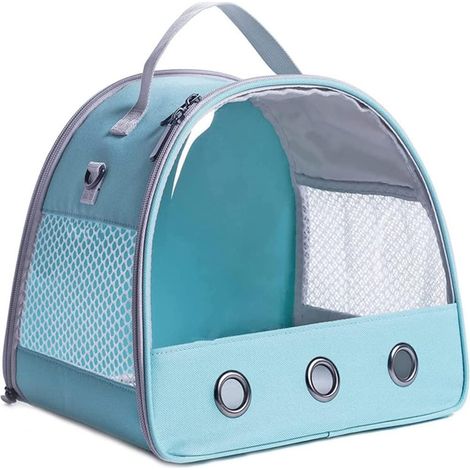 Small Animal Carrier Bag, Outdoor Travel Bag with Zipper Breathable Outgoing Pet Bags with Soft Mat Shoulder Straps Fit for Hamster Guinea Pig Chinchilla (Green) (1/4)
