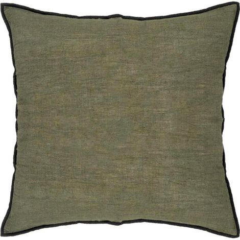 Coussin Déco "Linah" 45x45cm Vert Kaki (1/2)