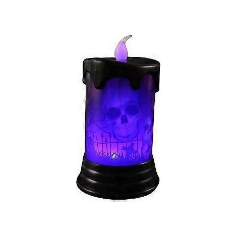 Bougies sans flamme SZTXJ pour Halloween, bougies LED sans flamme pour Halloween - Bougies piliers LED en cire véritable, fonctionnant sur piles, lumière chaude avec château, sorcière et autocollant (1/5)