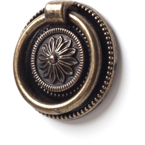 Maniglia ad anello per mobili  Stile classico  Realizzato in zama  Finitura cuoio vecchio mm  Dimensioni 38389 mm  Sistema di fissaggio avvitato  Include viti M4  1 unità