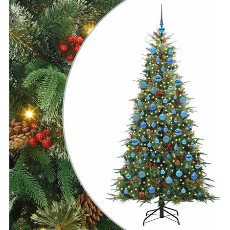 Sapin de Noël，Arbre de Noël Artificiel à Branches Articulées Vert 180 cm CFW20619 (1/5)