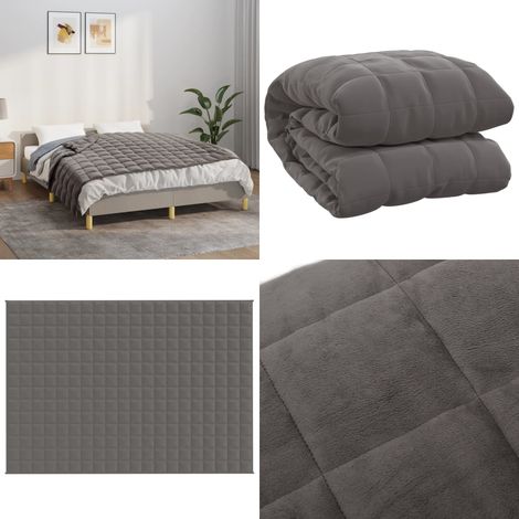 Couverture lestée Gris 138x200 cm 6 kg Tissu - Couverture Lestée - Couverture Poids - Literie - Sommeil Réparateur - Relaxation - Home & Living (1/5)