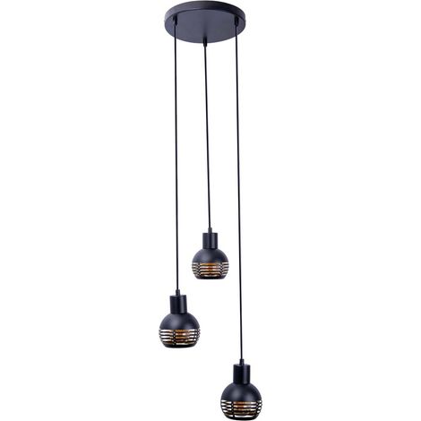 Pendelleuchte Hängelampe Esszimmerleuchte Deckenlampe Schwarz Gold 3-Flammig