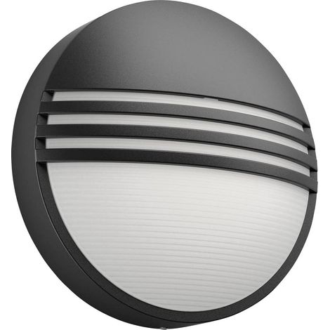 Philips – Applique murale LED d'extérieur noire – Aluminium moulé – 6W 600lm – IP44 pour éclairage extérieur – Design élégant en dôme - W625591 (1/7)
