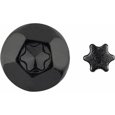 Vis inviolable - Llave de estrella Torx para cabeza inviolable - Negra - Caja de 100