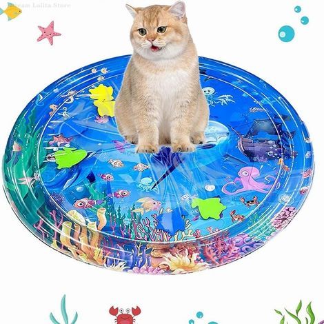 Cojín inflable grueso para cama de agua para mascotas, alfombra de juego sensorial acuática para cachorros y gatos, caseta para mascotas, alfombra refrescante de alta calidad para mascotas. (1/4)