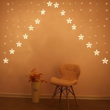 Guirlande lumineuse rideau, guirlande décorative de fenêtre de 2,5 m, 8 m fonctionnels (1/4)